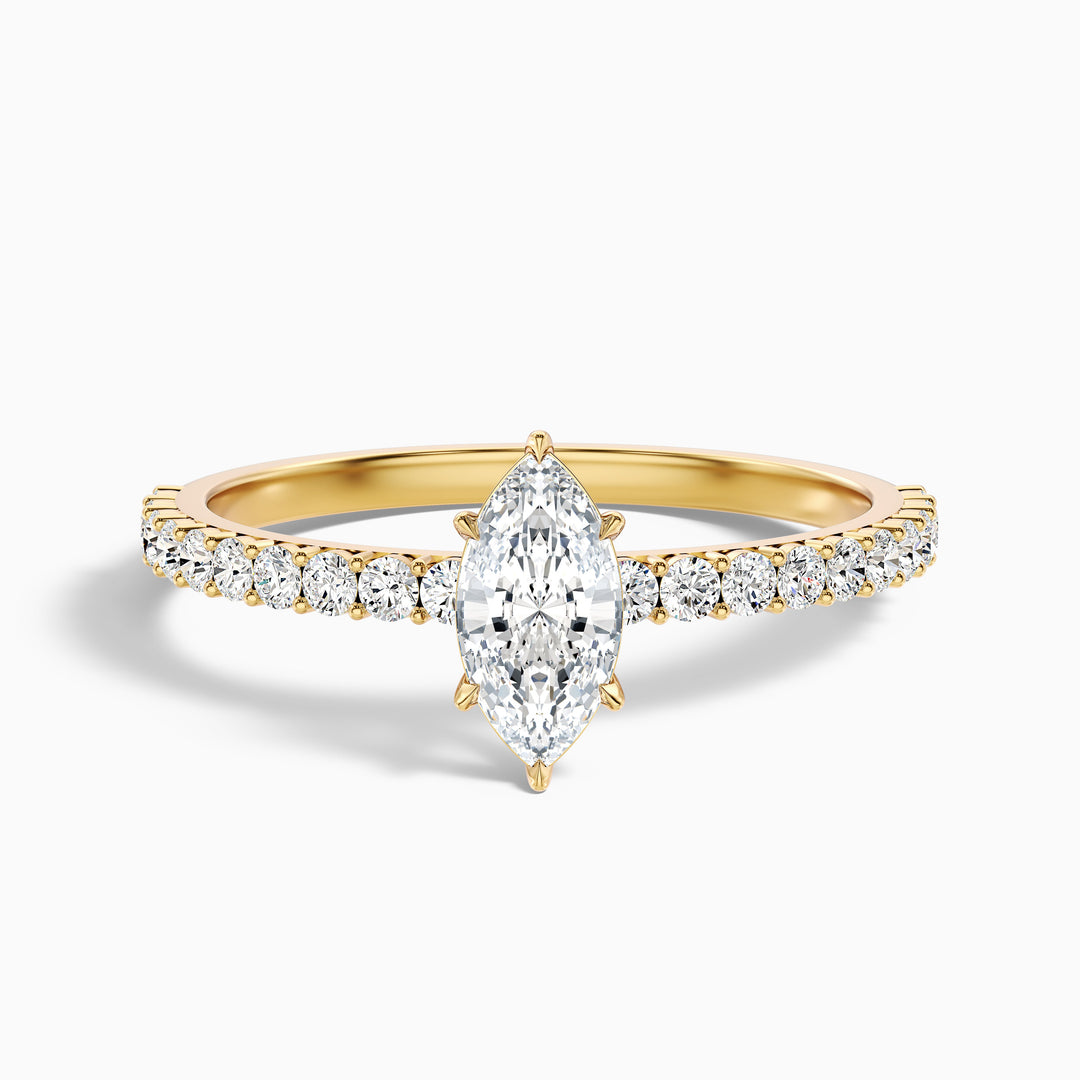 Naomi 2 Carat Marquise Side Stone Moissanite Engagement Ring in 14k Rose Gold