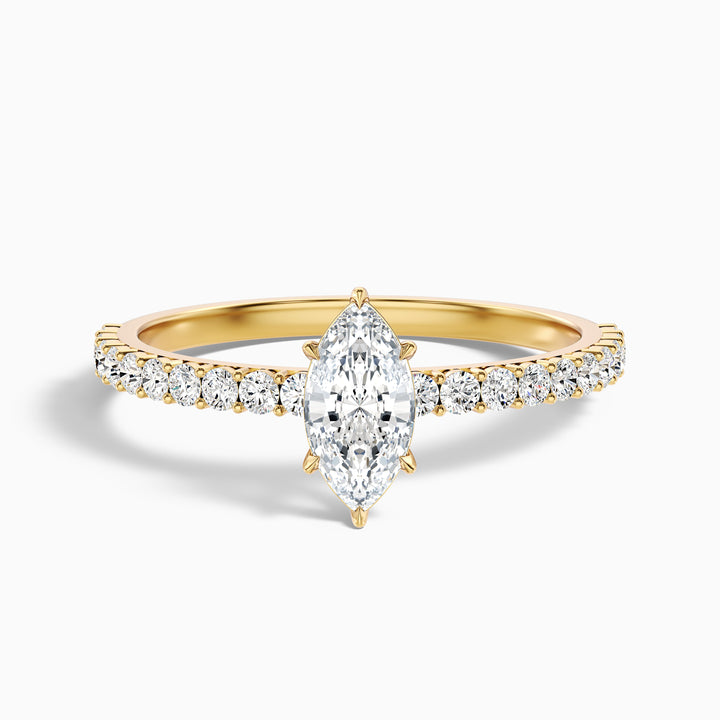 Naomi 2 Carat Marquise Side Stone Moissanite Engagement Ring in 14k Rose Gold