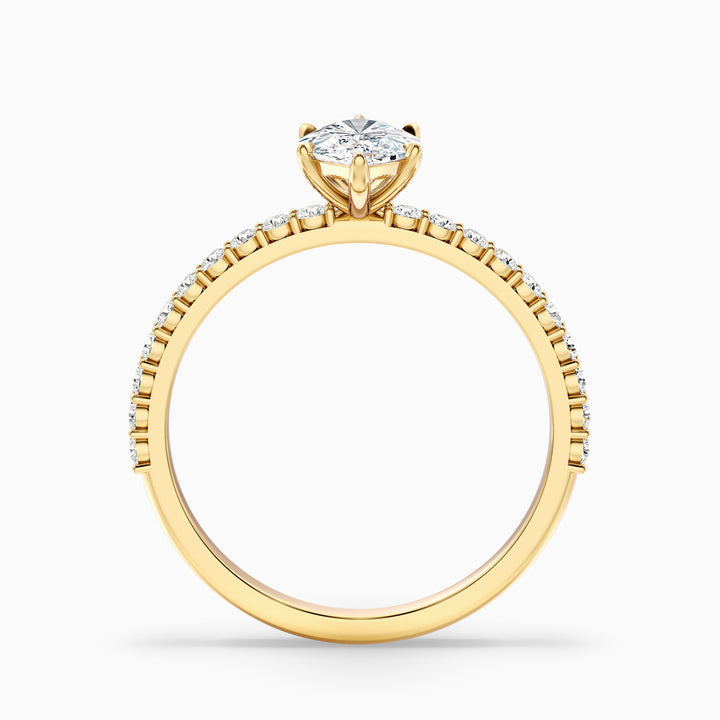 Naomi 1 Carat Marquise Side Stone Moissanite Engagement Ring in 14k Yellow Gold