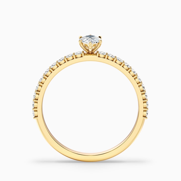 Jamie 2 Carat Marquise Side Stone Pave Lab Grown Diamond Ring in 925 Sterling Silver