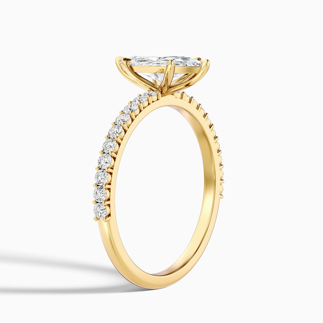 Naomi 2 Carat Marquise Side Stone Moissanite Engagement Ring in 14k Yellow Gold