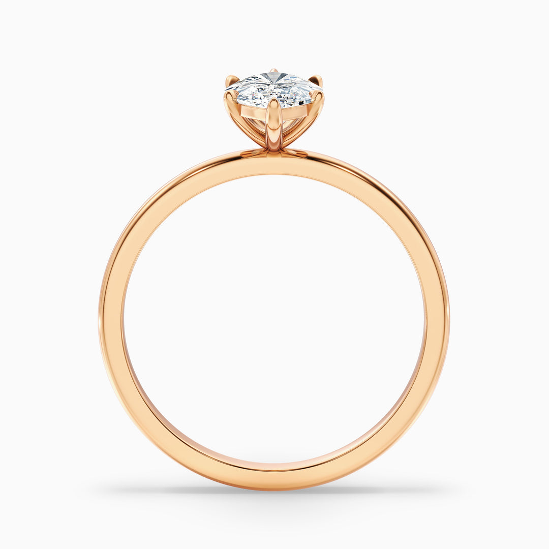 Jean 3 Carat 6 Prong Marquise Cut Lab Grown Diamond Ring in 925 Sterling Silver