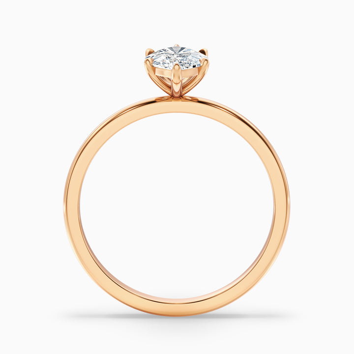 Jean 1 Carat 6 Prong Marquise Cut Lab Grown Diamond Ring in 10k White Gold