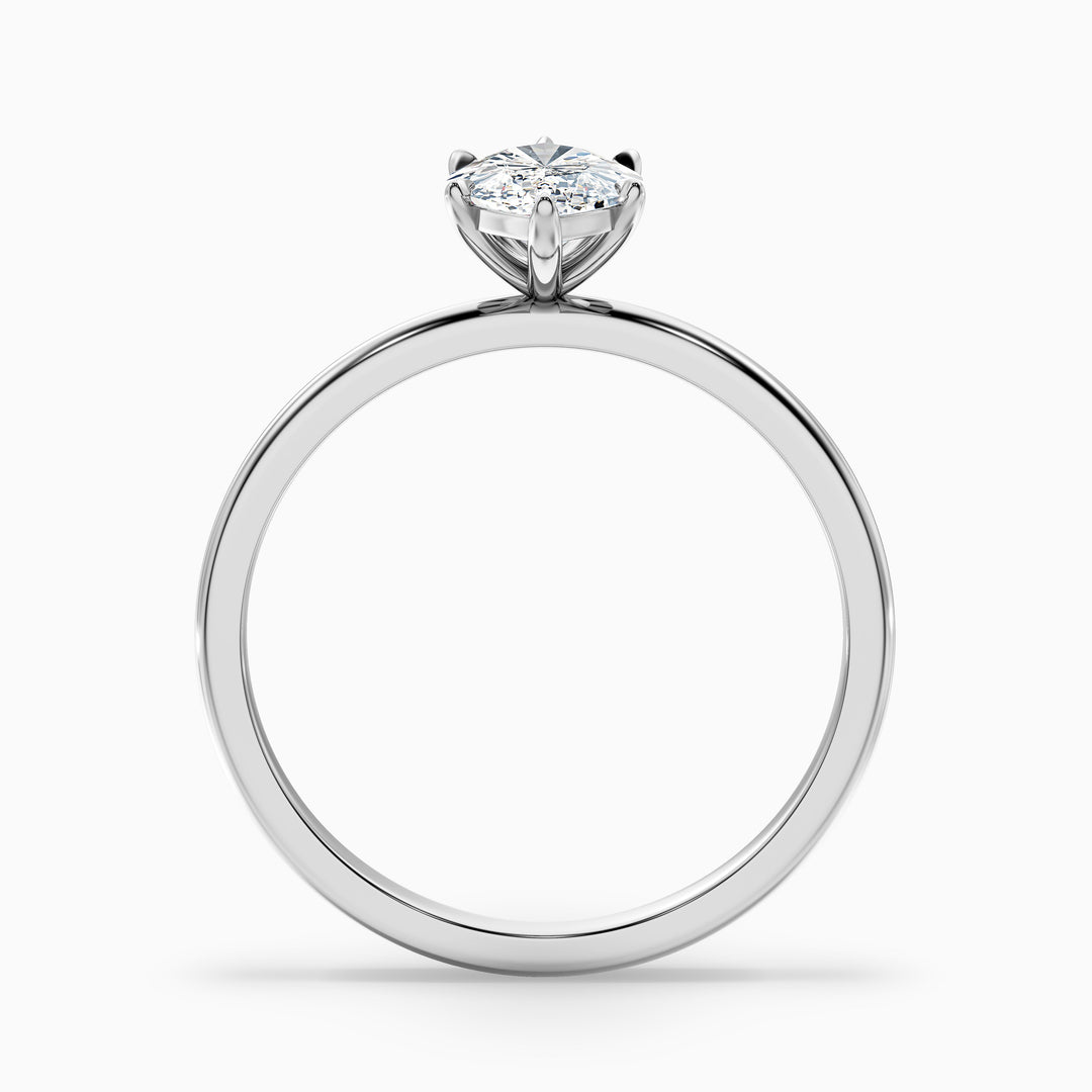 Jean 3 Carat 6 Prong Marquise Cut Lab Grown Diamond Ring in 925 Sterling Silver