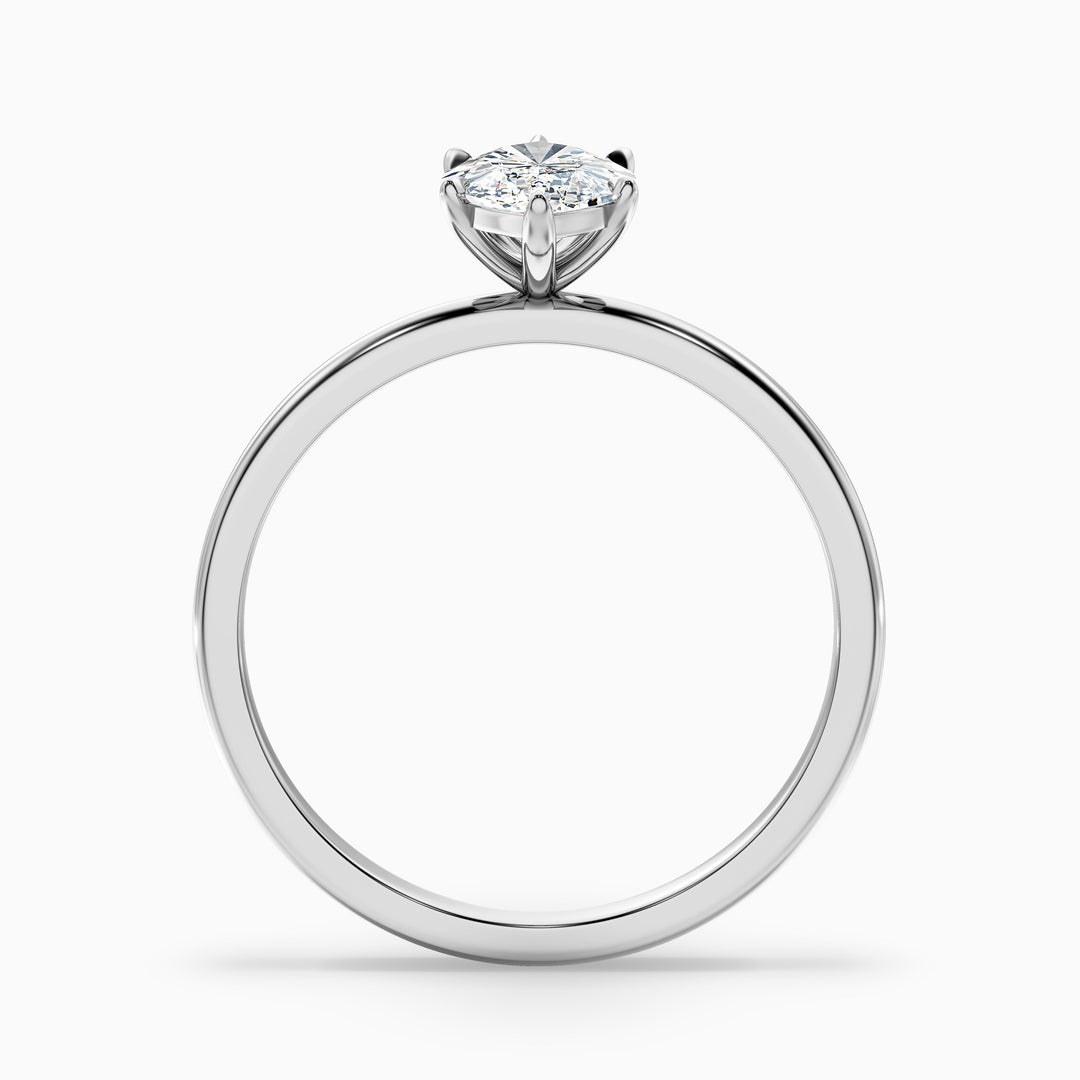 Jean 1 Carat 6 Prong Marquise Cut Lab Grown Diamond Ring in 10k White Gold