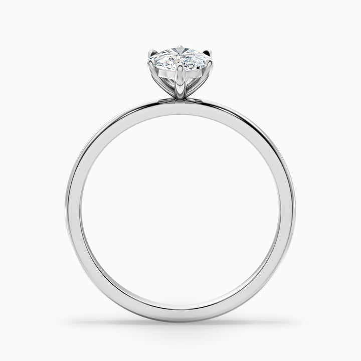 Jean 1 Carat 6 Prong Marquise Cut Lab Grown Diamond Ring in 10k White Gold