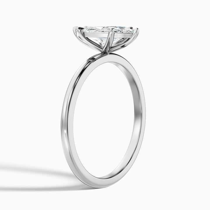 Jean 3 Carat 6 Prong Marquise Cut Lab Grown Diamond Ring in 925 Sterling Silver