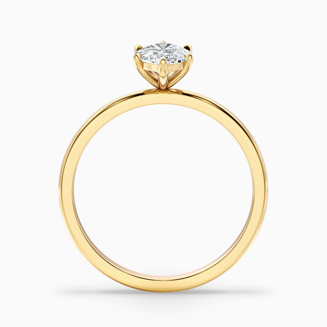 Jean 1 Carat 6 Prong Marquise Cut Lab Grown Diamond Ring in 10k White Gold