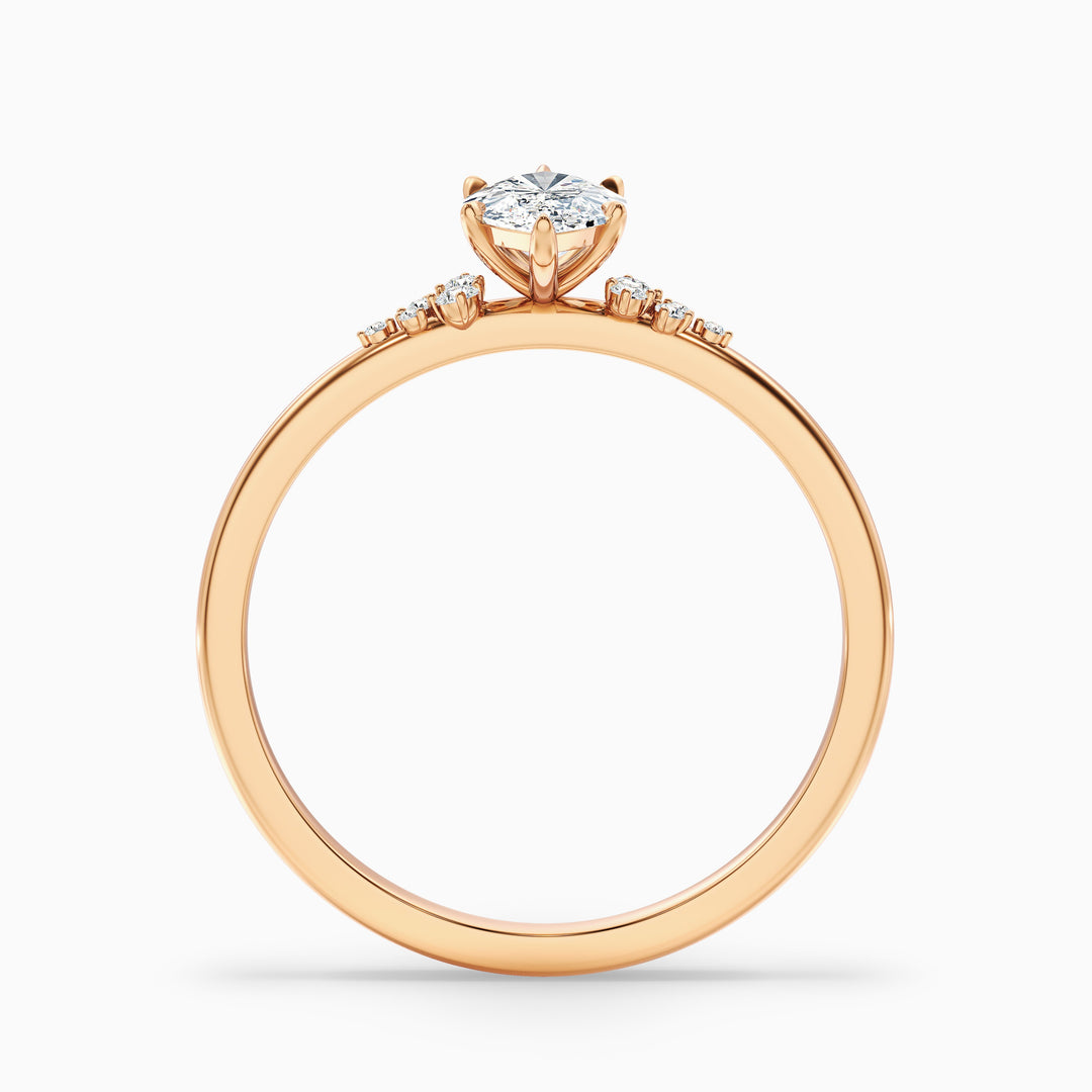 Lylah 2 Carat Marquise Cut Side Stone Moissanite Diamond Ring in 925 Sterling Silver