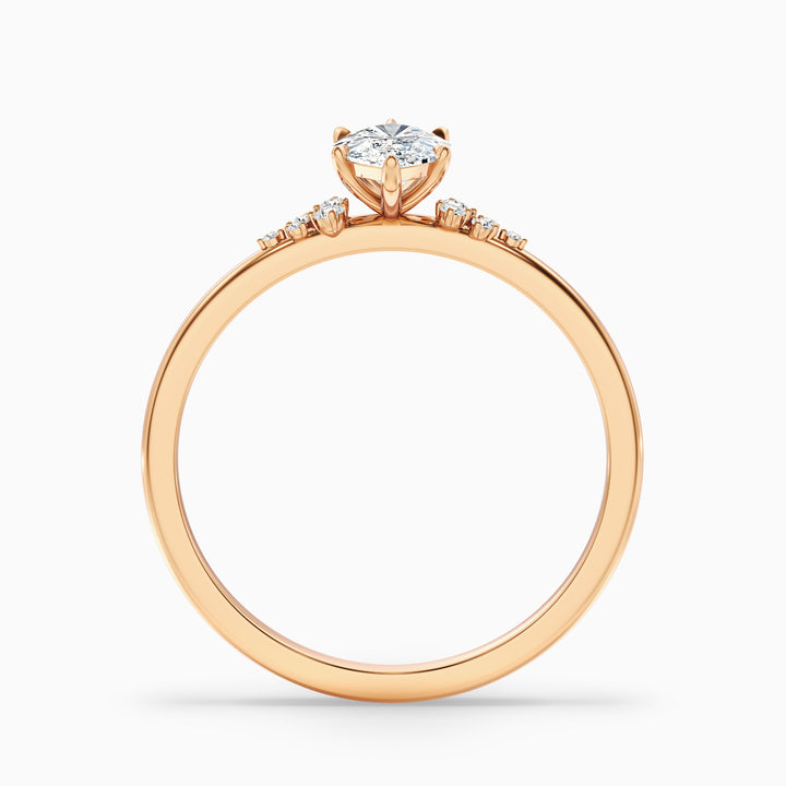 Lylah 2 Carat Marquise Cut Side Stone Moissanite Diamond Ring in 925 Sterling Silver