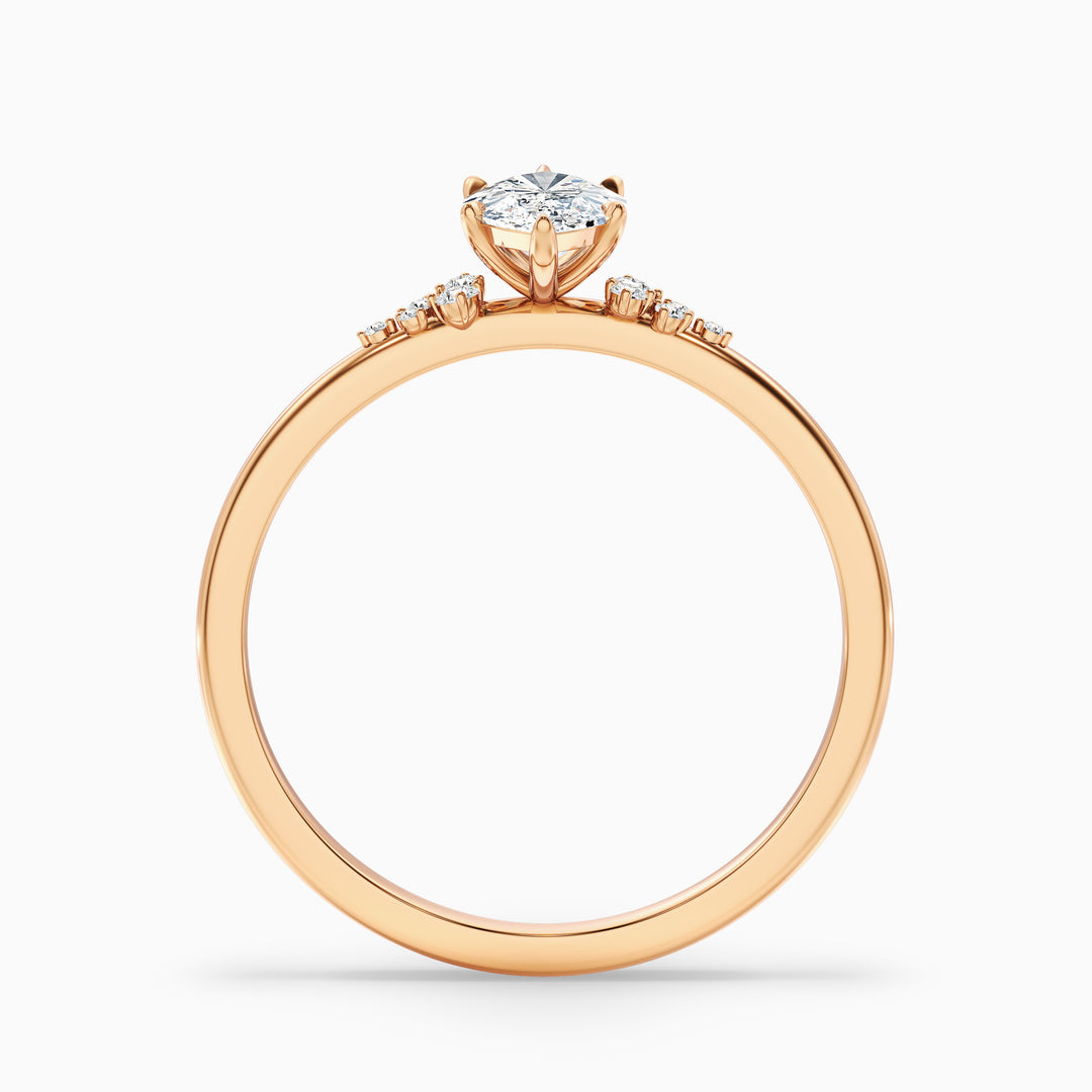 Kyla 1.5 Carat Marquise Cut Side Stone Lab Grown Diamond Ring in 14k White Gold