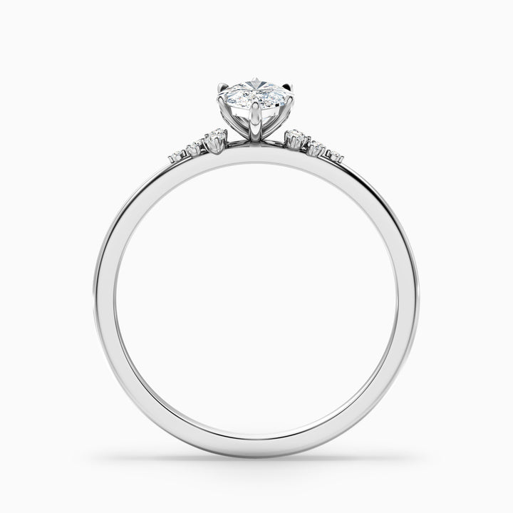 Kyla 1.5 Carat Marquise Cut Side Stone Lab Grown Diamond Ring in 925 Sterling Silver