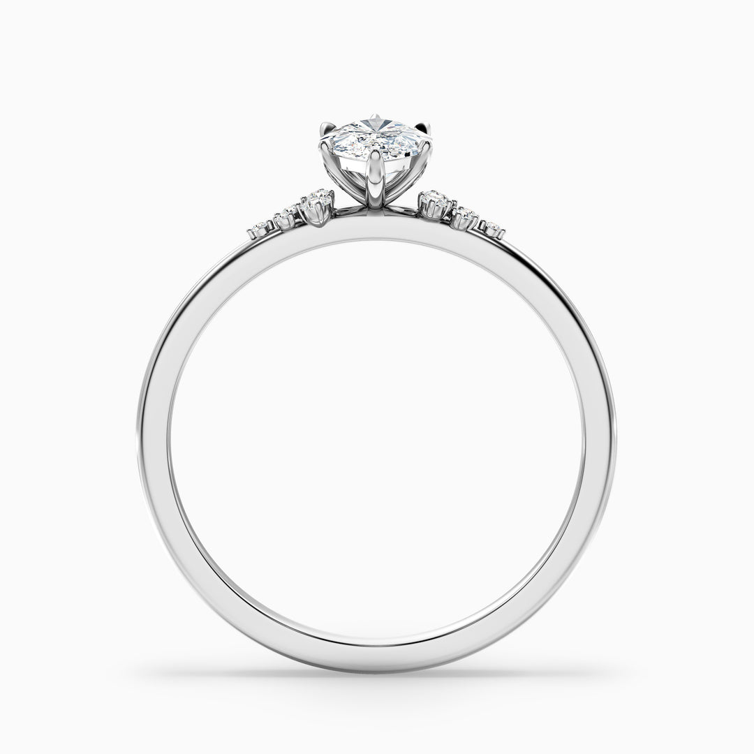Kyla 4.5 Carat Marquise Cut Side Stone Lab Grown Diamond Ring in 925 Sterling Silver