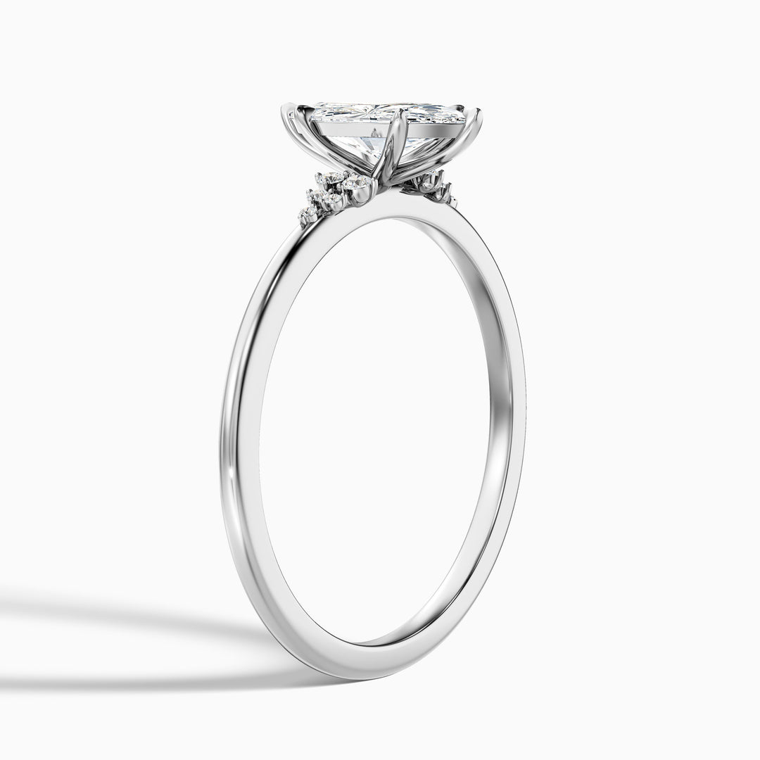 Kyla 5 Carat Marquise Cut Side Stone Lab Grown Diamond Ring in 925 Sterling Silver
