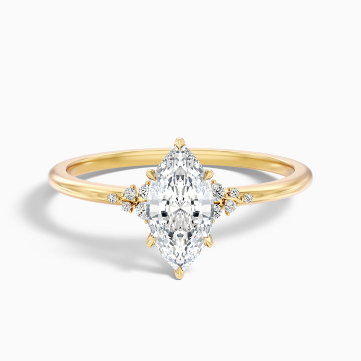 Kyla 3 Carat Marquise Cut Side Stone Lab Grown Diamond Ring in 925 Sterling Silver