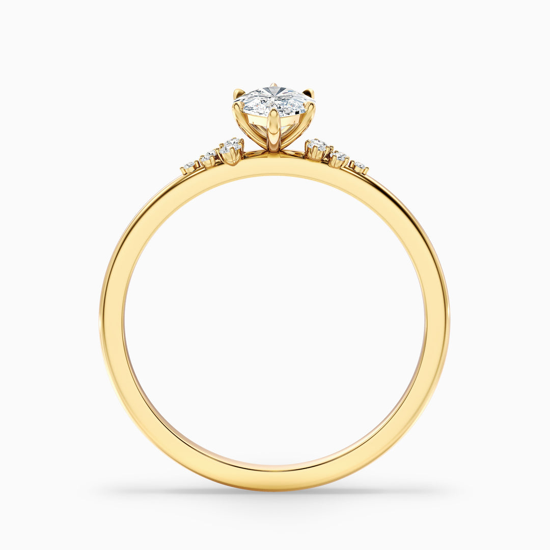 Kyla 1.5 Carat Marquise Cut Side Stone Lab Grown Diamond Ring in 925 Sterling Silver