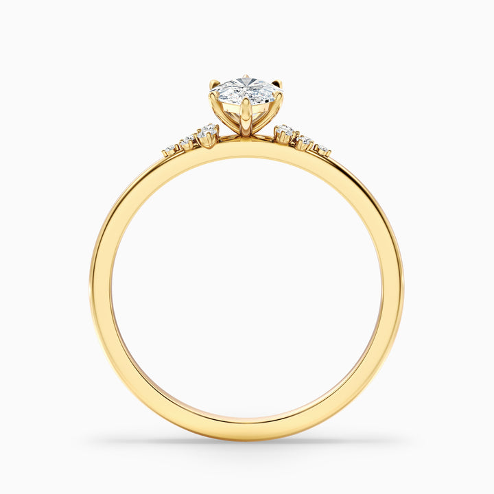 Kyla 1.5 Carat Marquise Cut Side Stone Lab Grown Diamond Ring in 925 Sterling Silver