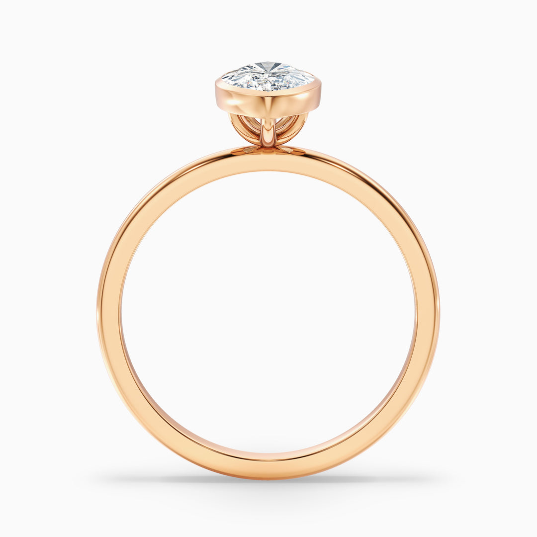 Leah 3 Carat Marquise Cut Bezel Set Lab Grown Diamond Ring in 925 Sterling Silver
