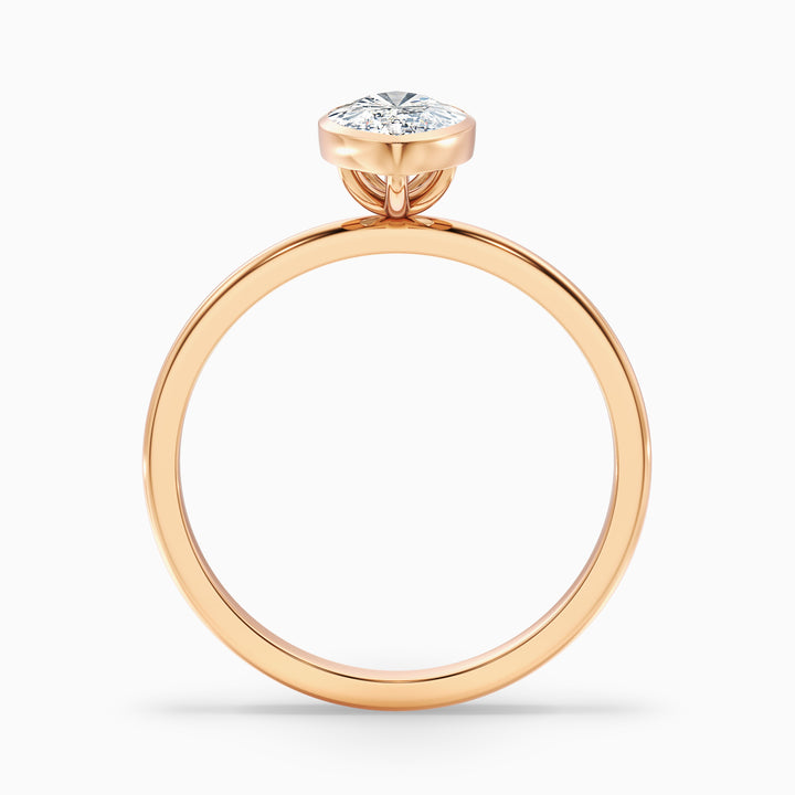 Leah 3 Carat Marquise Cut Bezel Set Lab Grown Diamond Ring in 925 Sterling Silver