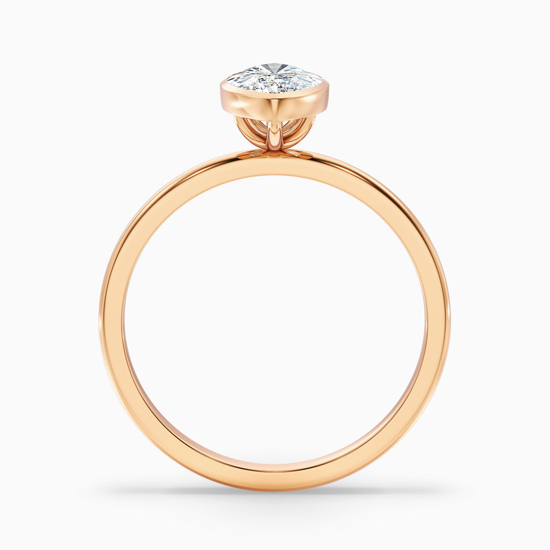 Leah 1 Carat Marquise Cut Bezel Set Lab Grown Diamond Ring in 10k Rose Gold