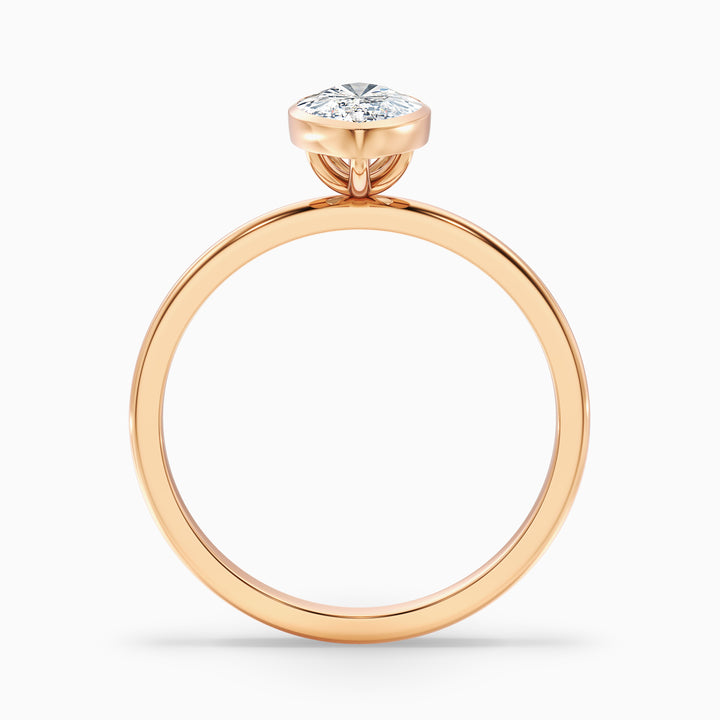 Leah 1 Carat Marquise Cut Bezel Set Lab Grown Diamond Ring in 10k Rose Gold