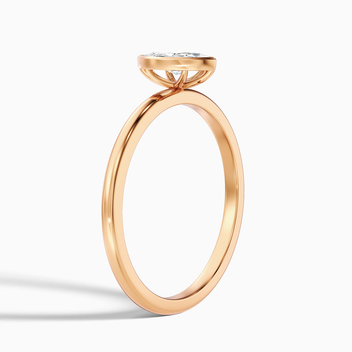 Leah 1 Carat Marquise Cut Bezel Set Lab Grown Diamond Ring in 10k Rose Gold
