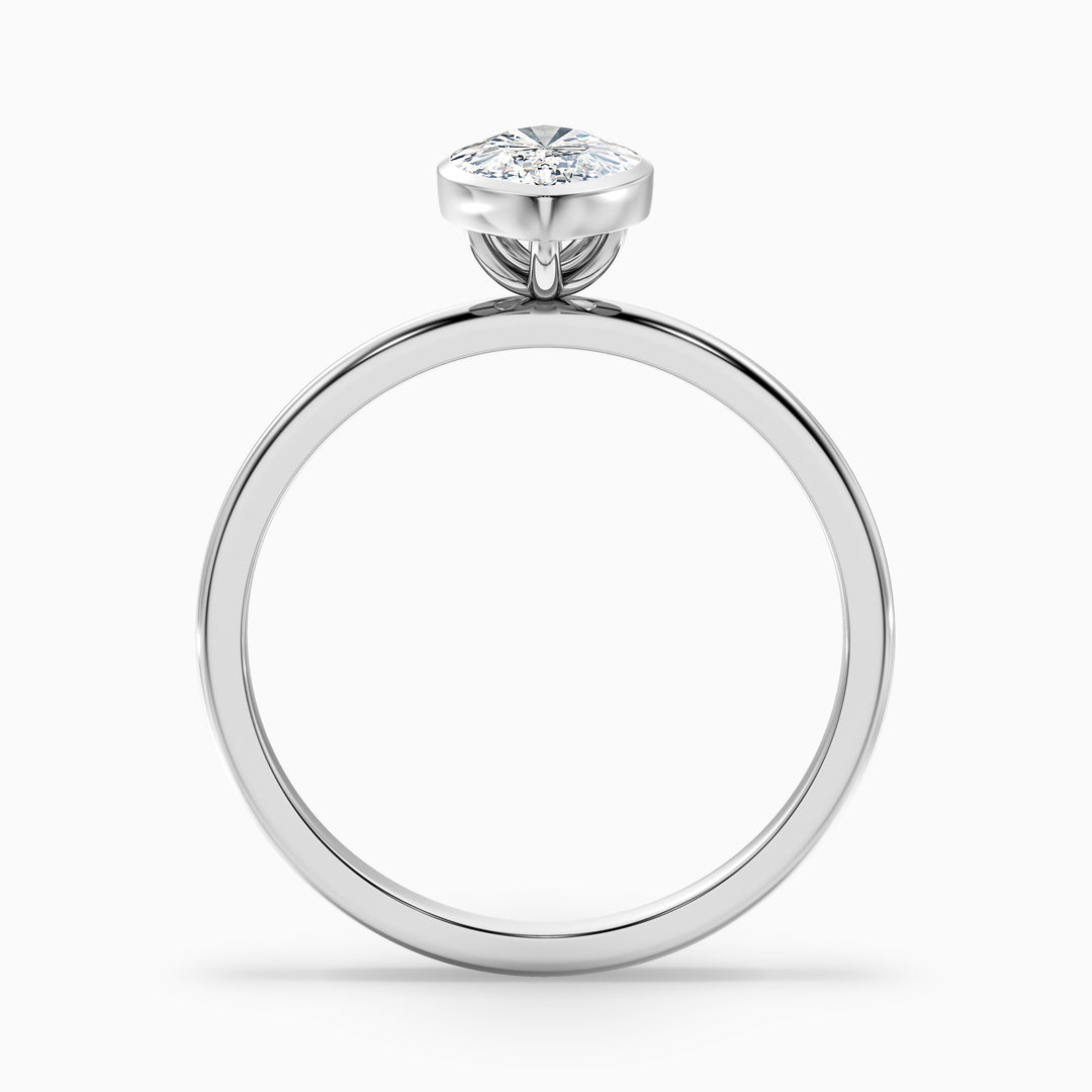 Leah 3 Carat Marquise Cut Bezel Set Lab Grown Diamond Ring in 925 Sterling Silver