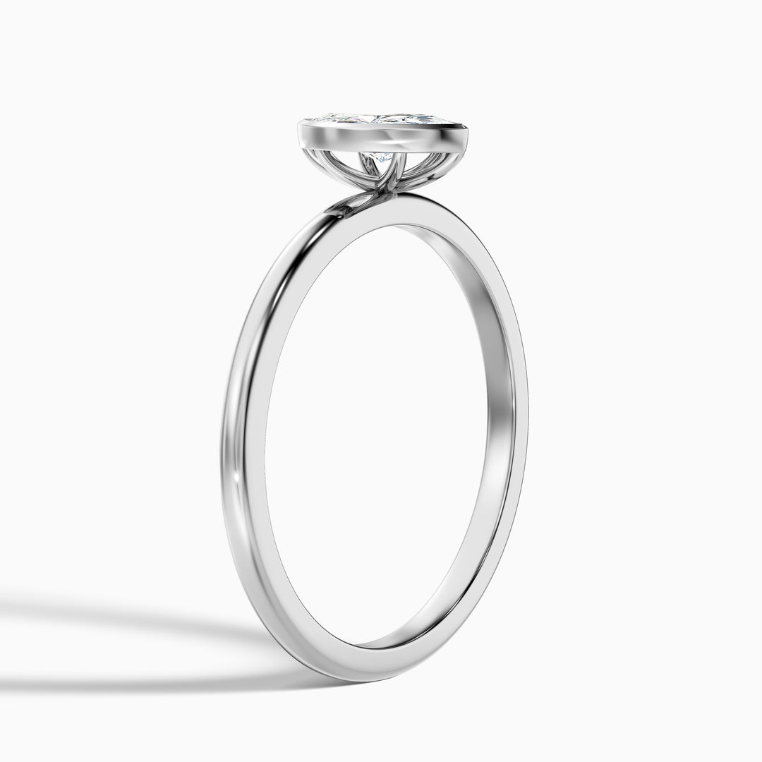 Leah 5 Carat Marquise Cut Bezel Set Lab Grown Diamond Ring in 925 Sterling Silver