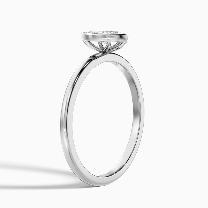 Leah 1.5 Carat Marquise Cut Bezel Set Lab Grown Diamond Ring in 925 Sterling Silver