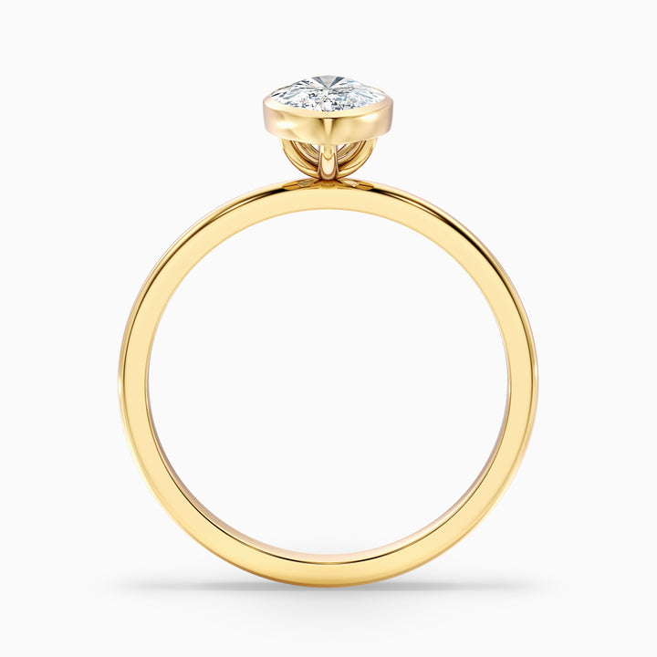Leah 2.5 Carat Marquise Cut Bezel Set Lab Grown Diamond Ring in 925 Sterling Silver