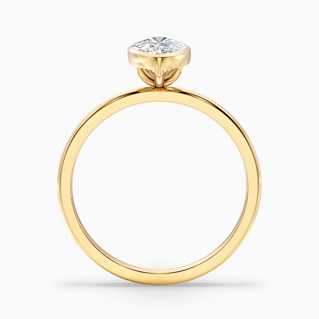 Leah 1 Carat Marquise Cut Bezel Set Lab Grown Diamond Ring in 10k Rose Gold