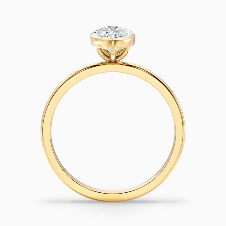 Leah 1 Carat Marquise Cut Bezel Set Lab Grown Diamond Ring in 10k Rose Gold