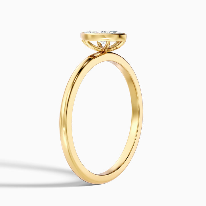 Leah 2.5 Carat Marquise Cut Bezel Set Lab Grown Diamond Ring in 925 Sterling Silver