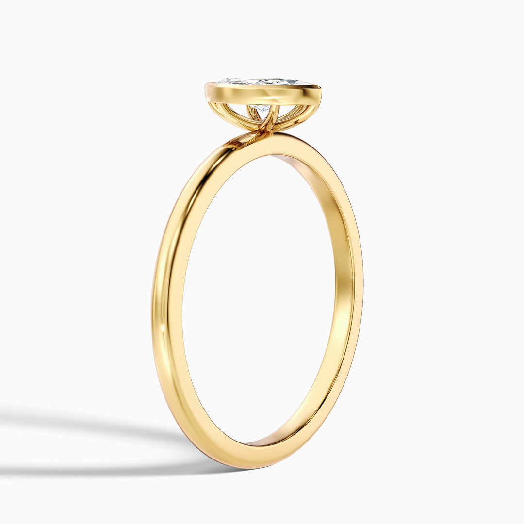 Leah 3 Carat Marquise Cut Bezel Set Lab Grown Diamond Ring in 925 Sterling Silver