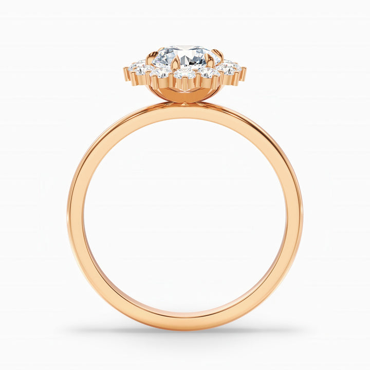 Mila 3 Carat Round Cut Vintage Inspired Halo Lab Grown Diamond Ring in 925 Sterling Silver
