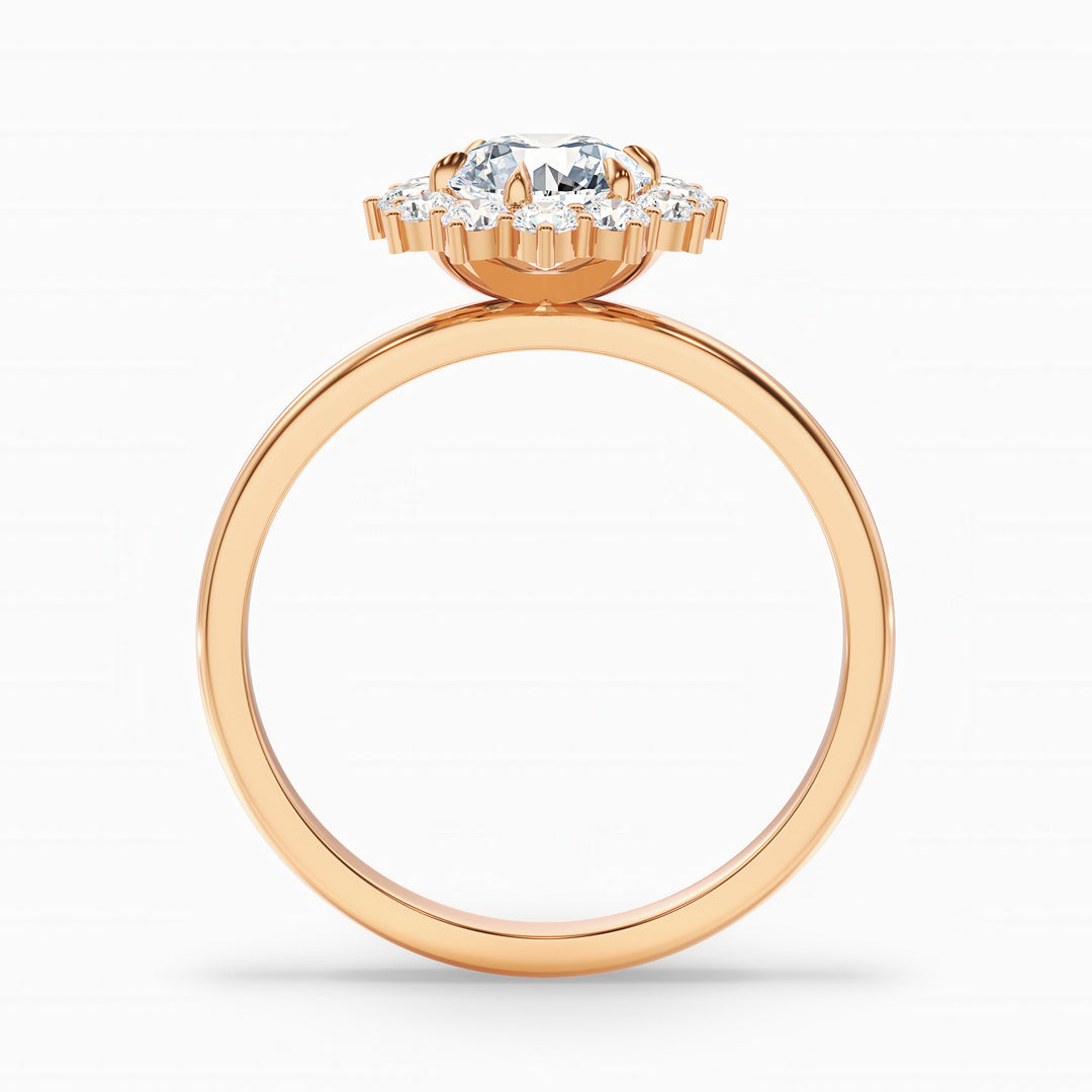Mila 2.5 Carat Round Cut Vintage Inspired Halo Lab Grown Diamond Ring in 14k White Gold