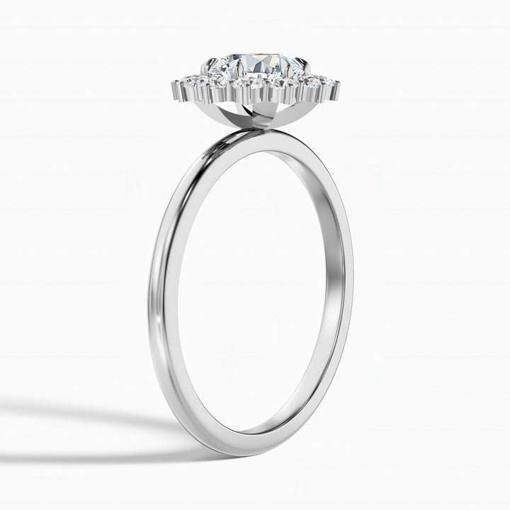 Mila 3 Carat Round Cut Vintage Inspired Halo Lab Grown Diamond Ring in 925 Sterling Silver