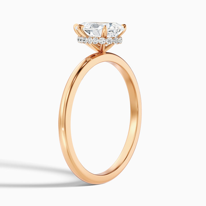 Qiana 1 Carat Pear Cut Hidden Halo Moissanite Diamond Ring in 925 Sterling Silver