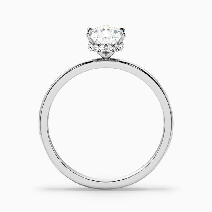 Qiana 1 Carat Pear Cut Hidden Halo Moissanite Diamond Ring in 925 Sterling Silver