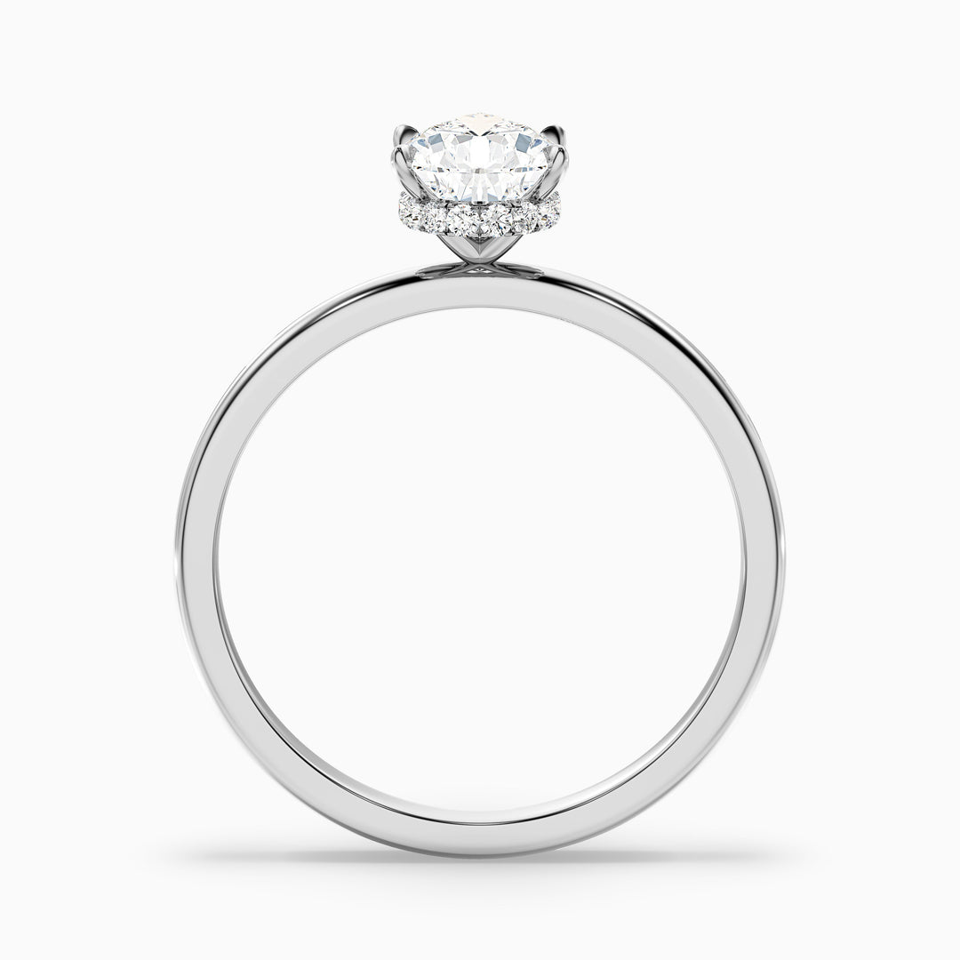 Qiana 2 Carat Pear Cut Hidden Halo Moissanite Diamond Ring in 14k Yellow Gold