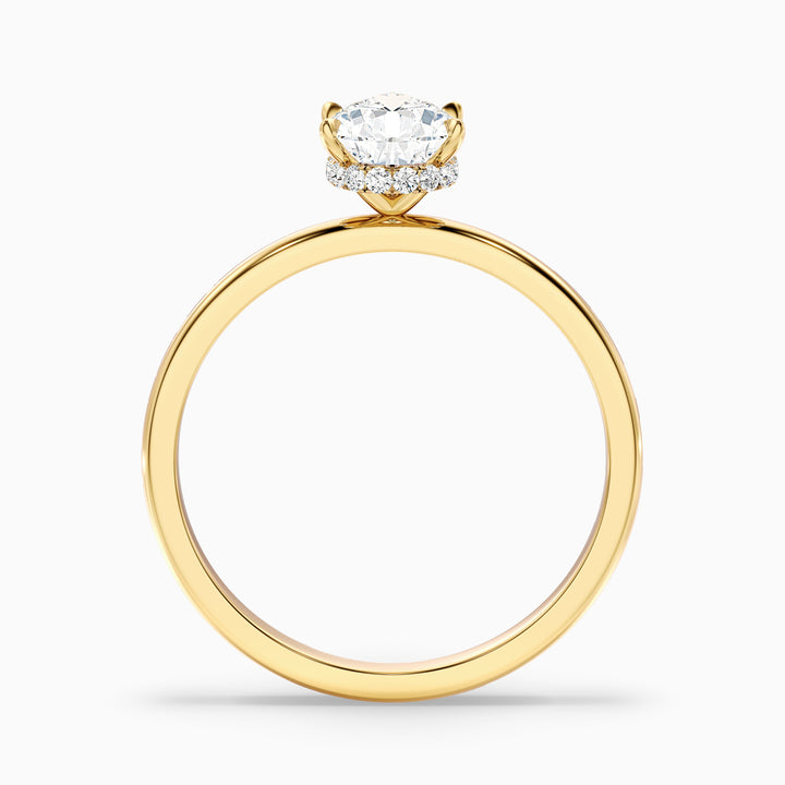 Qiana 2 Carat Pear Cut Hidden Halo Moissanite Diamond Ring in 14k Yellow Gold