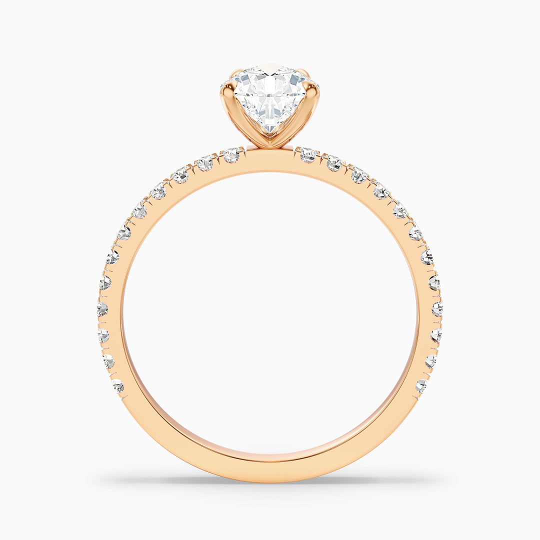 Elva 1.5 Carat Pear Cut Side Stone Pave Moissanite Diamond Ring in 10k Yellow Gold