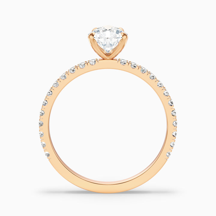 Elva 1.5 Carat Pear Cut Side Stone Pave Moissanite Diamond Ring in 10k Yellow Gold