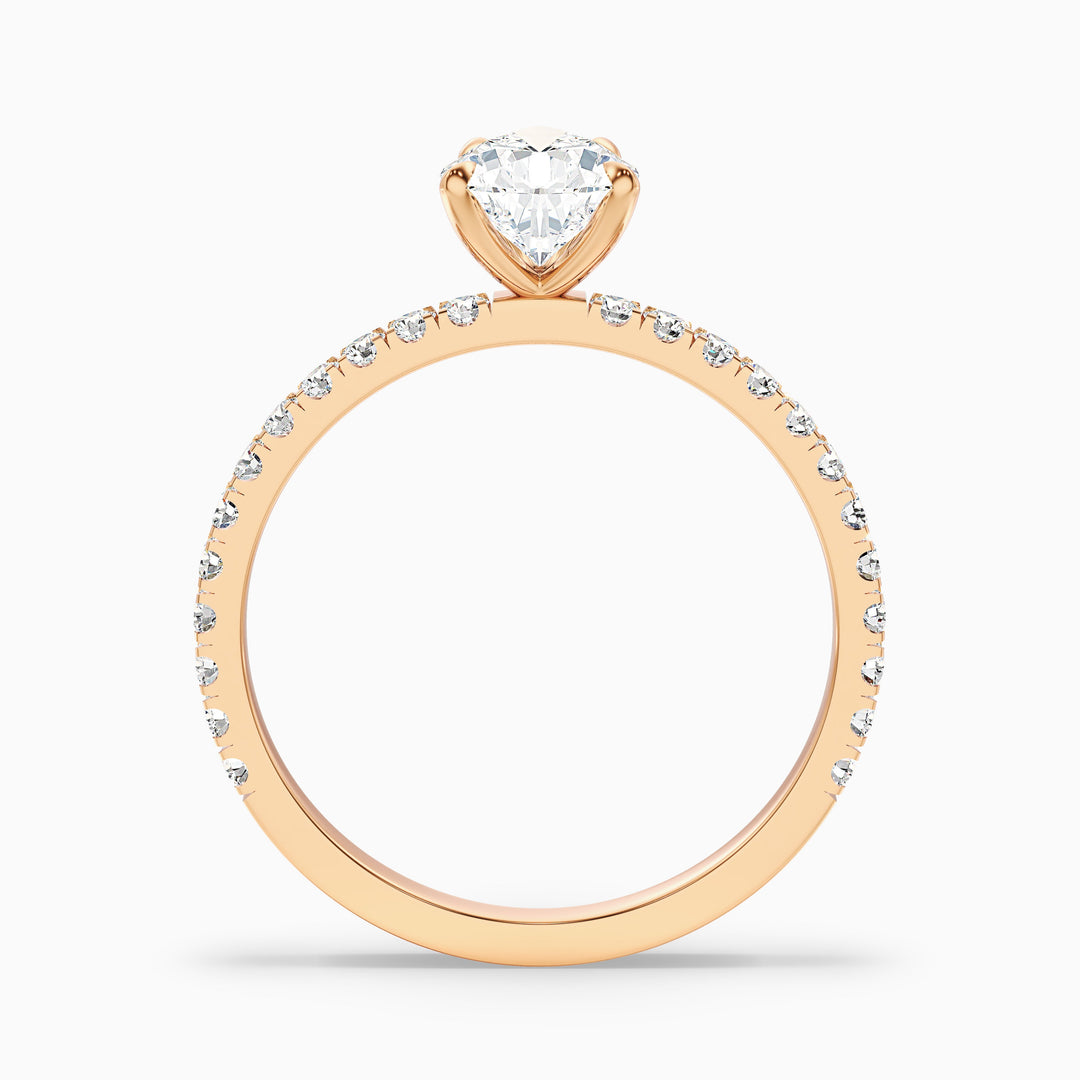 Vera 4 Carat Pear Cut Side Stone Pave Lab Grown Diamond Ring in 925 Sterling Silver