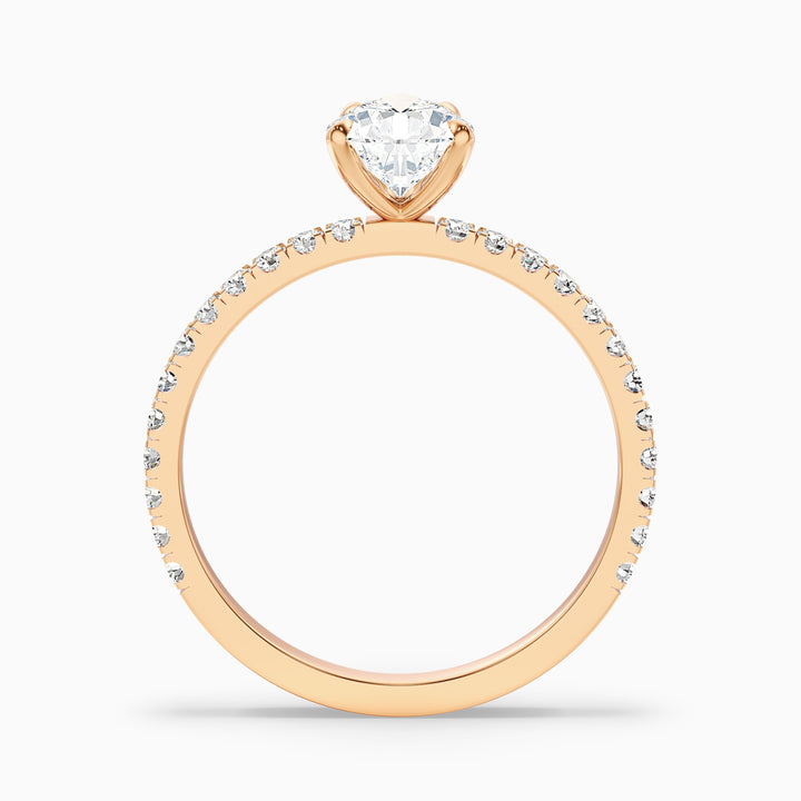 Vera 1.5 Carat Pear Cut Side Stone Pave Lab Grown Diamond Ring in 925 Sterling Silver