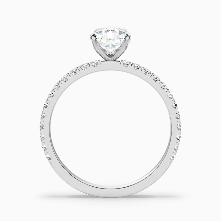 Vera 4 Carat Pear Cut Side Stone Pave Lab Grown Diamond Ring in 925 Sterling Silver