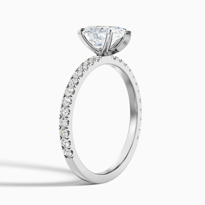 Elva 1.5 Carat Pear Cut Side Stone Pave Moissanite Diamond Ring in 10k Yellow Gold