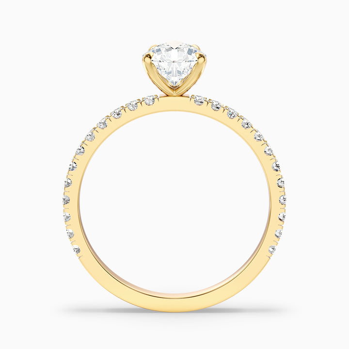 Vera 4 Carat Pear Cut Side Stone Pave Lab Grown Diamond Ring in 925 Sterling Silver