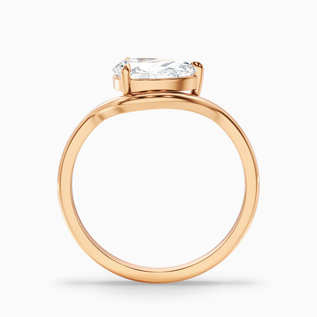 Ayla 2 Carat Pear Cut East West Lab Grown Diamond Ring in 10k White Gold