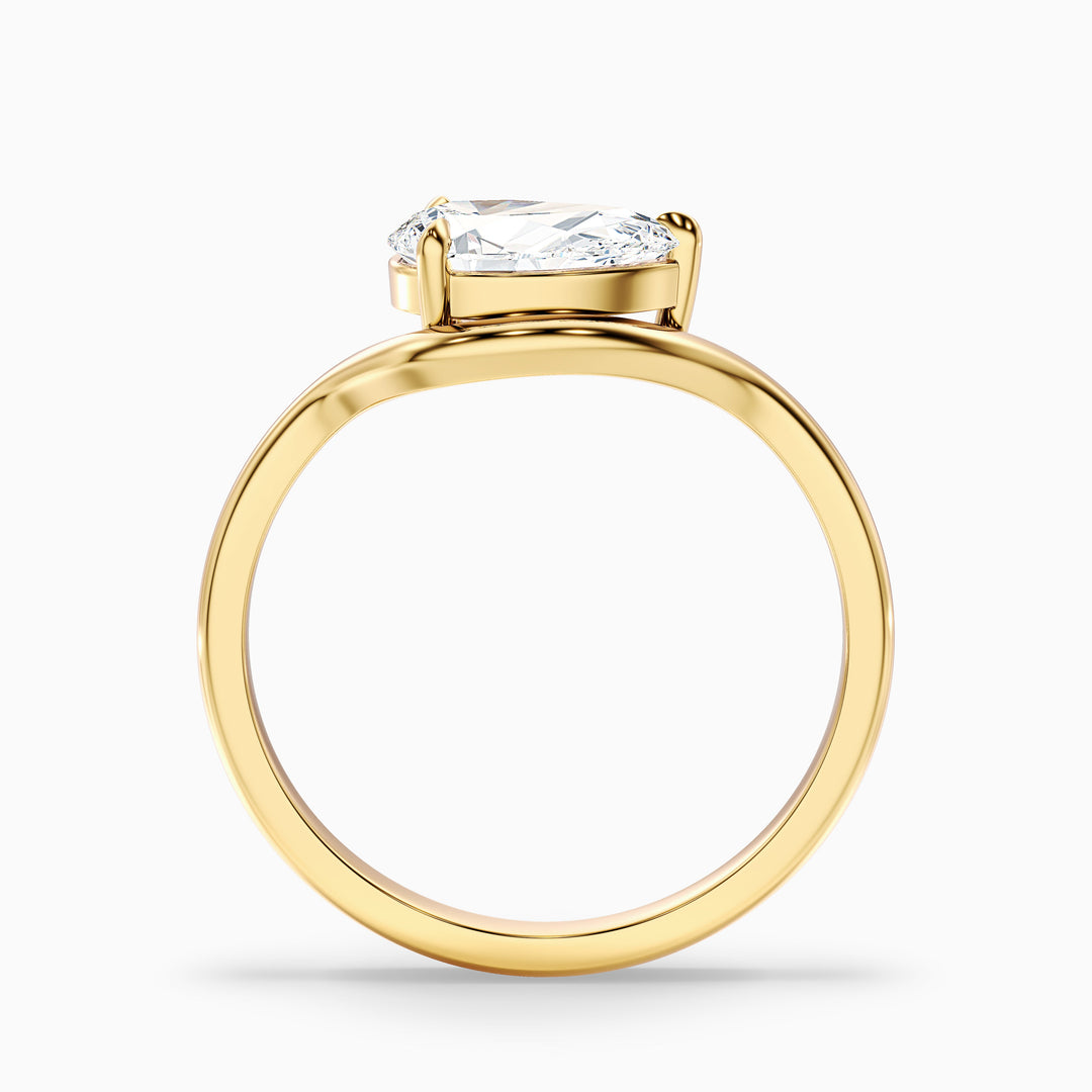 Ayla 2 Carat Pear Cut East West Lab Grown Diamond Ring in 10k White Gold